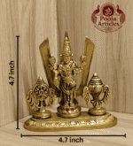 Buy Brass Shankh Chakra Stand with Perumal Idol 700 g, 4.7" for Divine Protection, Prosperity and Spiritual Energy