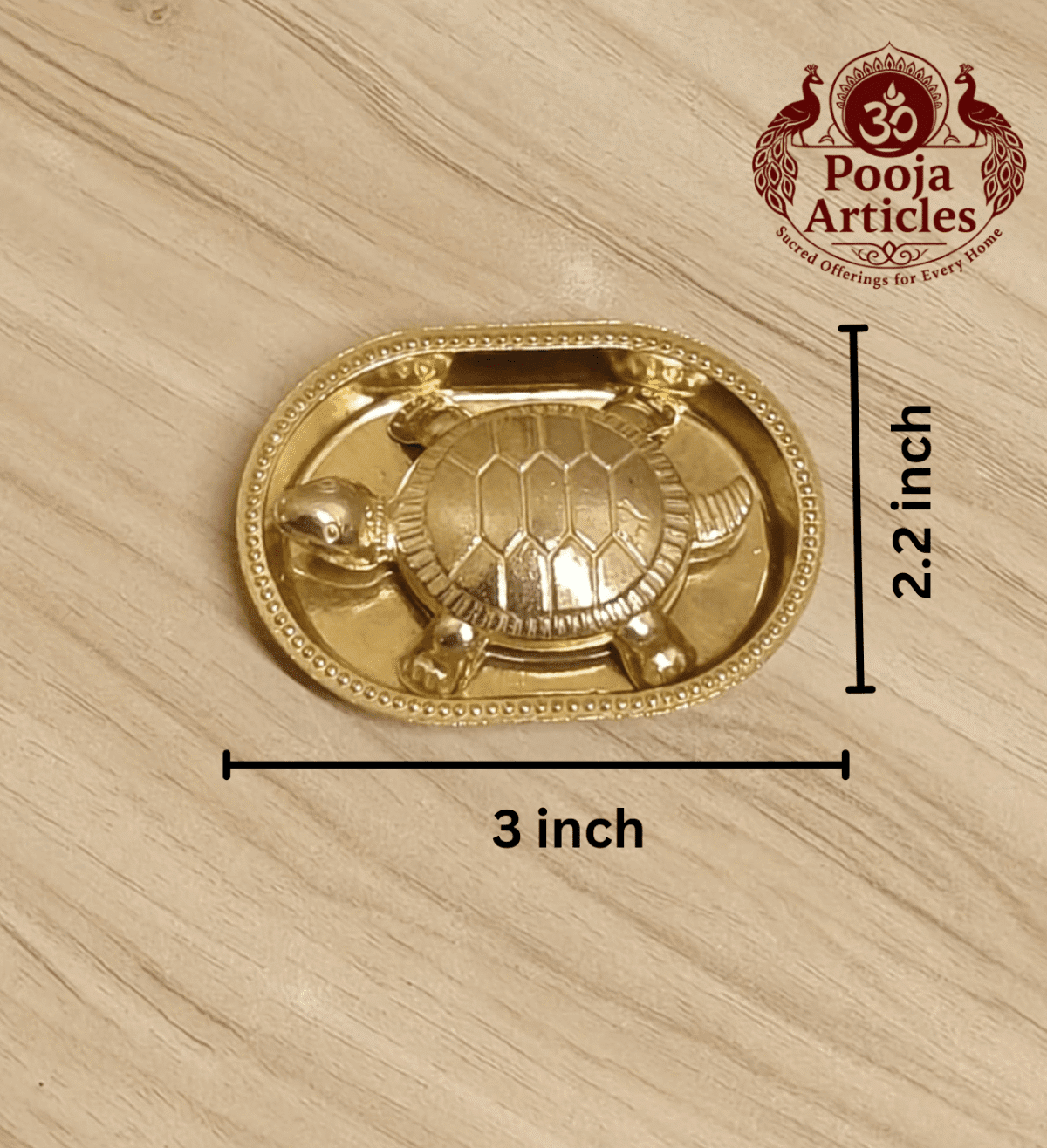 Buy Brass Vastu Tortoise with Plate 110 g, 3" for Wealth, Stability and Positive Energy