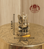 Buy Miniature Brass Ganesha Idol – 20 g, 1.1" Sacred Brass Ganesh Murti for Wisdom, Prosperity, and Auspicious Beginnings