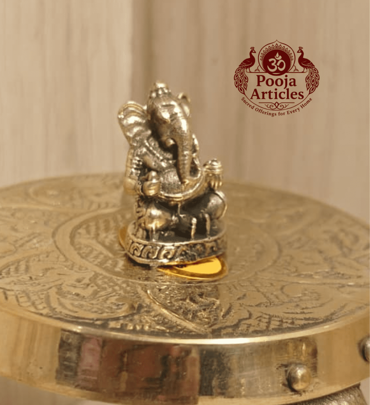 Buy Miniature Brass Ganesha Idol – 20 g, 1.1" Sacred Brass Ganesh Murti for Wisdom, Prosperity, and Auspicious Beginnings