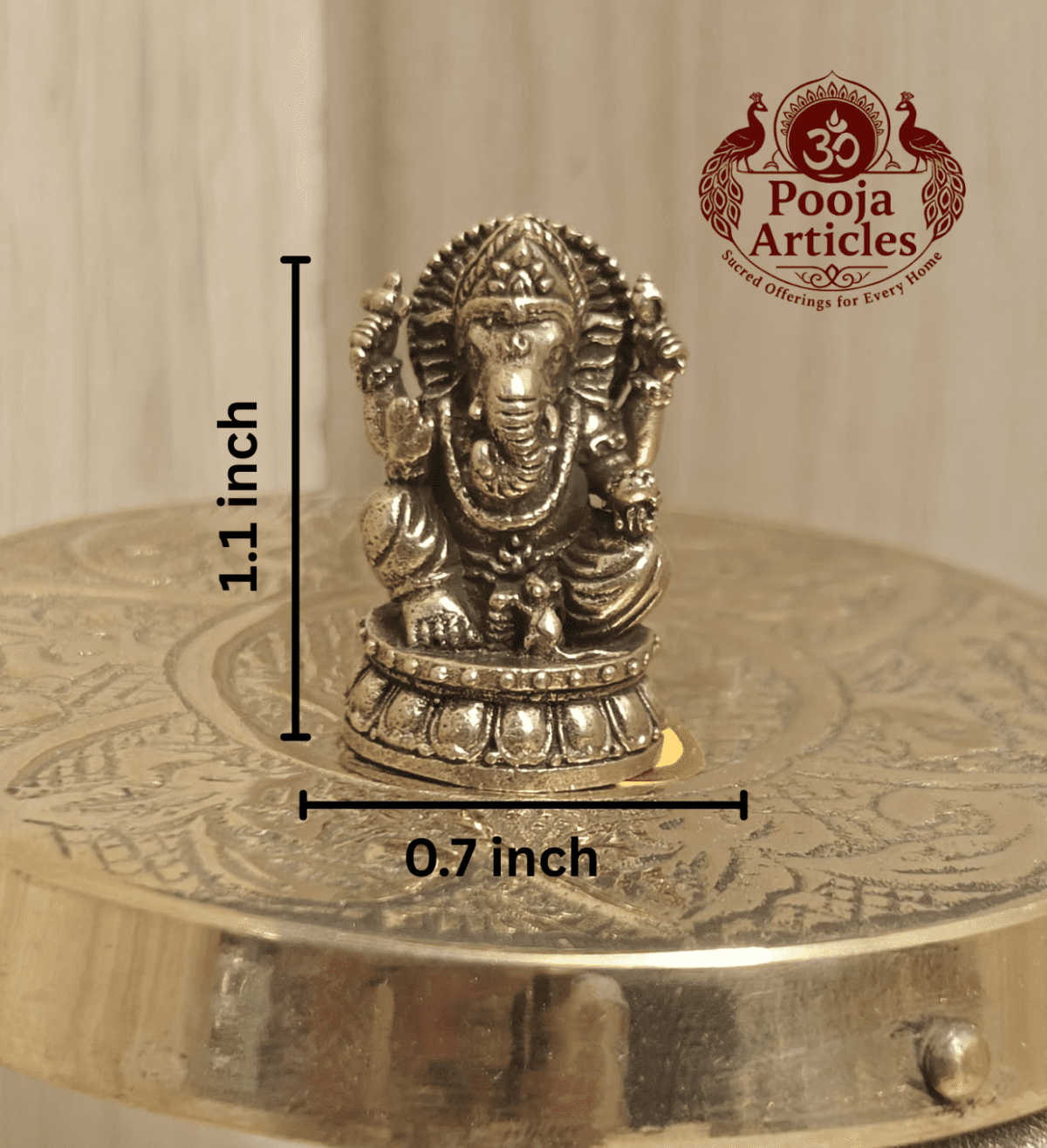 Buy Miniature Brass Ganesha Statue – 25 g, 1.1" Sacred Brass Murti for Wisdom, Prosperity, & Auspicious Beginnings