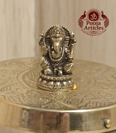 Buy Miniature Brass Ganesha Statue – 25 g, 1.1" Sacred Brass Murti for Wisdom, Prosperity, & Auspicious Beginnings