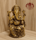 Buy Premium Brass Ganesh Statue 500 g, 5" for Home Pooja, Auspicious Beginnings and Prosperity