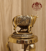 Buy Premium Brass Kamdhenu Cow and Calf Statue 120 g, 2.5" for Home, Pooja and Vastu Blessings