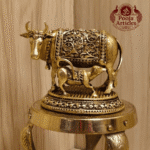 Buy Premium Brass Kamdhenu Cow and Calf Statue 120 g, 2.5" for Home, Pooja and Vastu Blessings