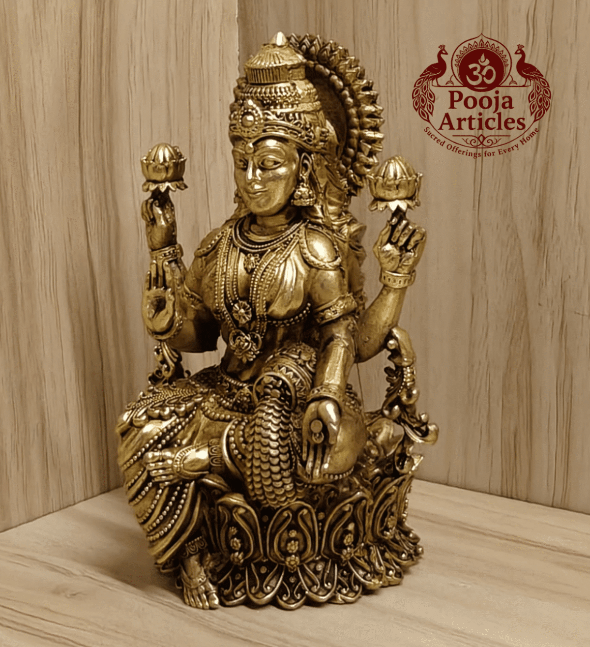 Buy Premium Brass Lakshmi Statue 460 g, 5.2" for Home Pooja, Wealth and Prosperity