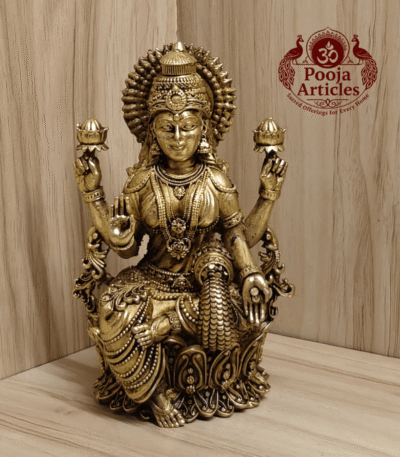 Buy Premium Brass Lakshmi Statue 460 g, 5.2" for Home Pooja, Wealth and Prosperity
