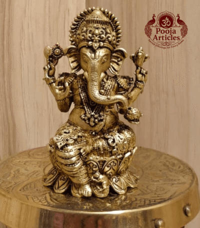 Buy Premium Brass Lord Vinayagar Statue 60 g, 2.6" for Pooja, Home Temple and Auspicious Beginnings