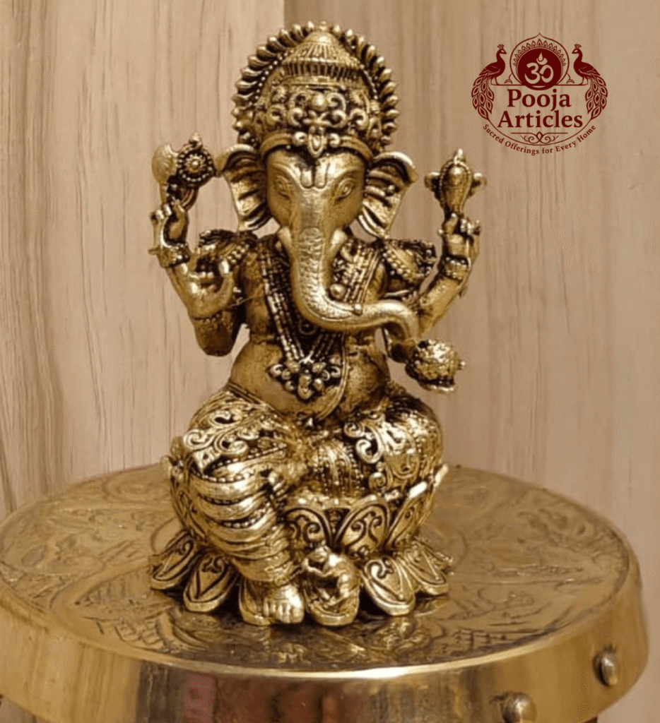 Buy Premium Brass Lord Vinayagar Statue 60 g, 2.6" for Pooja, Home Temple and Auspicious Beginnings