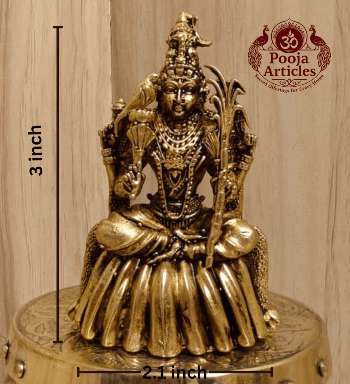 Buy Premium Brass Rajarajeshwari Statue 90 g, 3" for Home Pooja, Shakti Worship and Spiritual Power