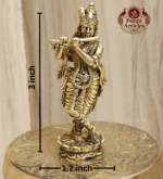 Buy Premium Brass Krishna Idol 40g, 3" – Small Krishna Statue for Home Pooja & Divine Blessings