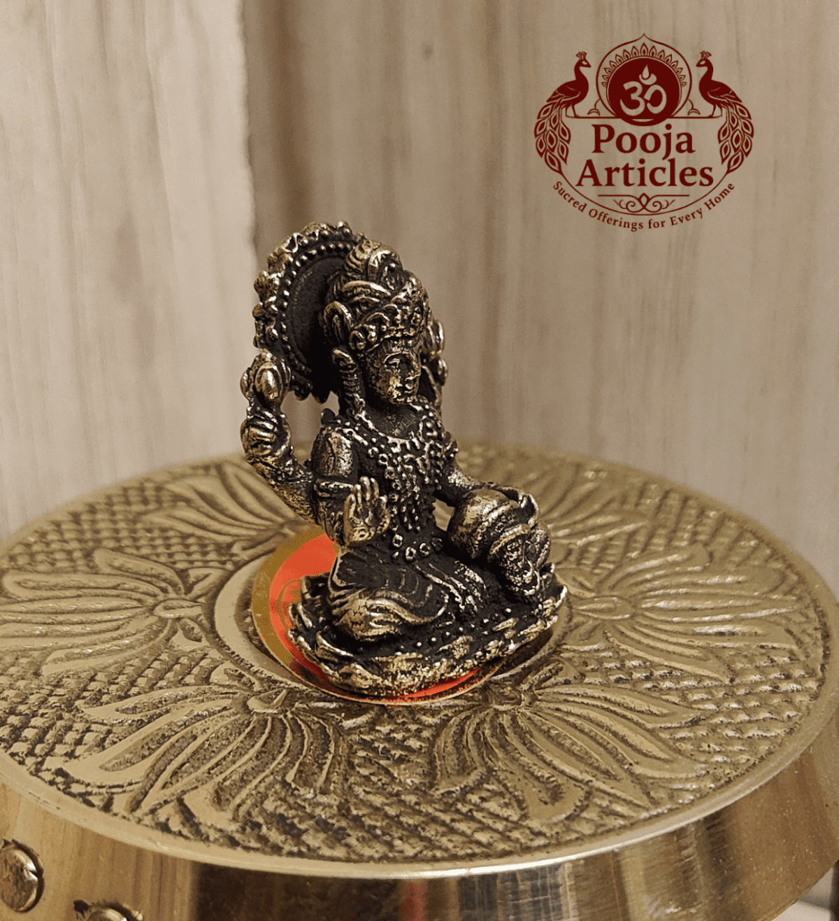 Buy Miniature Brass Lakshmi Statue 30g, 1.3" – Premium Brass Lakshmi Idol for Wealth