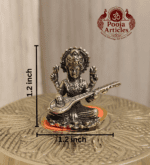 Buy Miniature Brass Saraswati Statue 20g, 1.2" – Divine Brass Saraswati Idol for Education