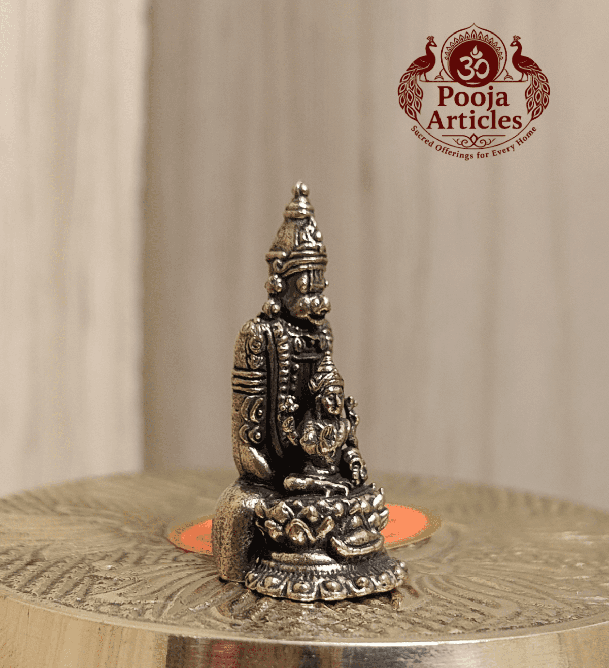 Buy Miniature Brass Hanuman with Lakshmi Statue 25g, 1.2" – Divine Prosperity Idol for Pooja - Image 3