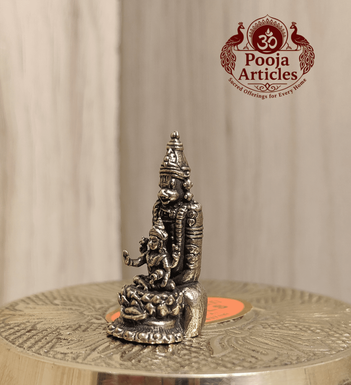 Buy Miniature Brass Hanuman with Lakshmi Statue 25g, 1.2" – Divine Prosperity Idol for Pooja - Image 4