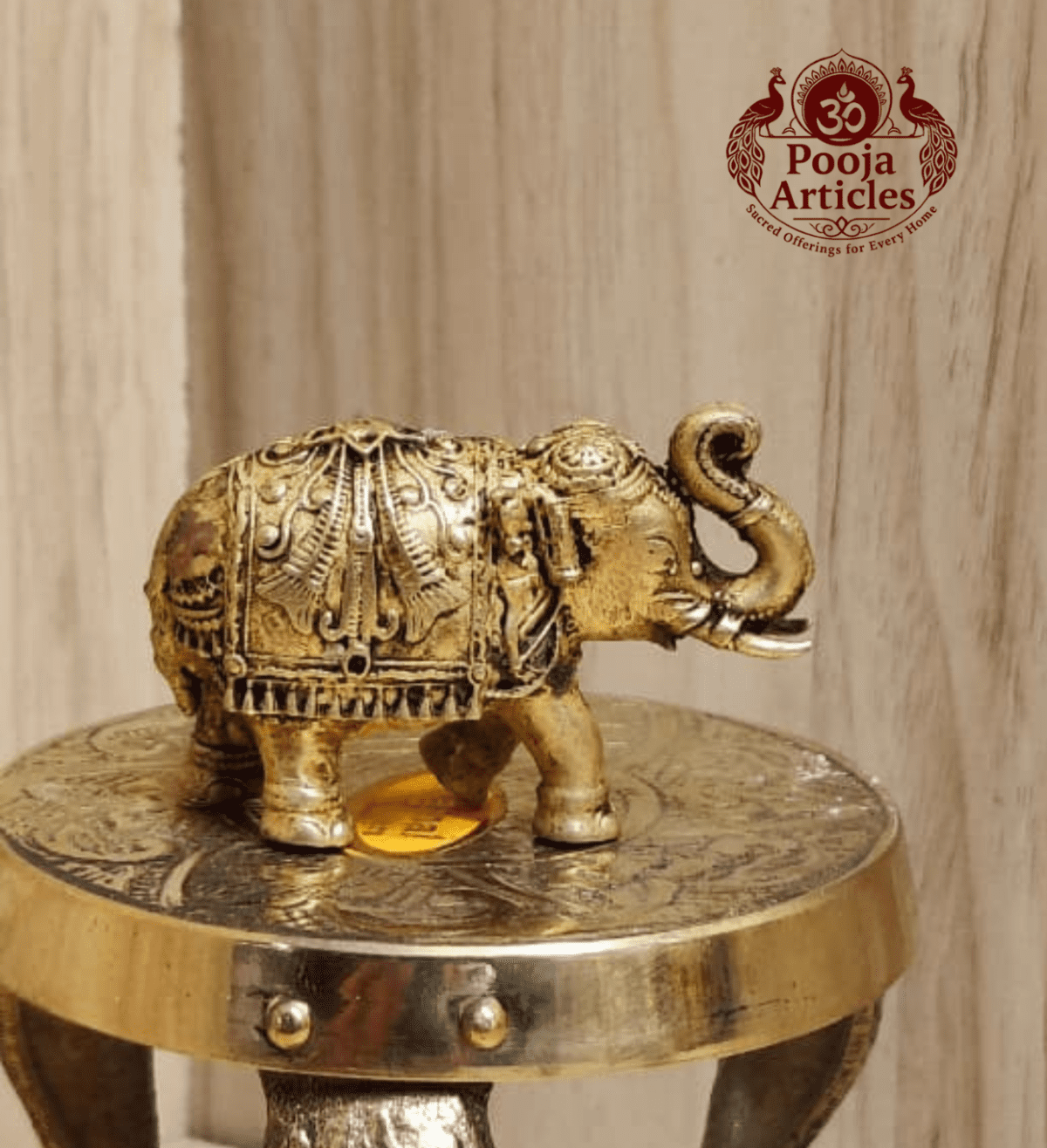 Buy Premium Brass Elephant Statue 50g, 1.5" – Small Brass Elephant Idol for Home Decor, Vastu, & Wealth