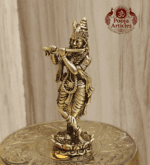 Buy Premium Brass Krishna Idol 40g, 3" – Small Krishna Statue for Home Pooja & Divine Blessings