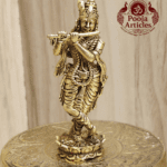 Buy Premium Brass Krishna Idol 40g, 3" – Small Krishna Statue for Home Pooja & Divine Blessings