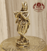 Buy Premium Brass Krishna Idol 40g, 3" – Small Krishna Statue for Home Pooja & Divine Blessings