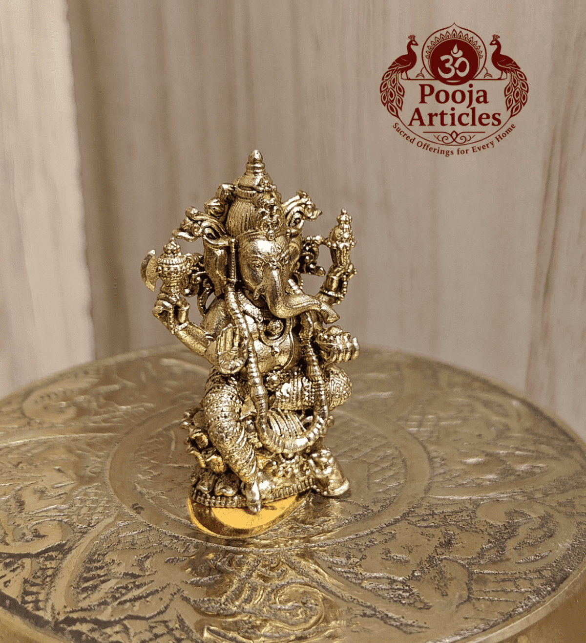 Buy Panchaloha Ganesha Idol 25g, 1.5" – Sacred Brass Panjalogam Ganesh Statue for Home Temple