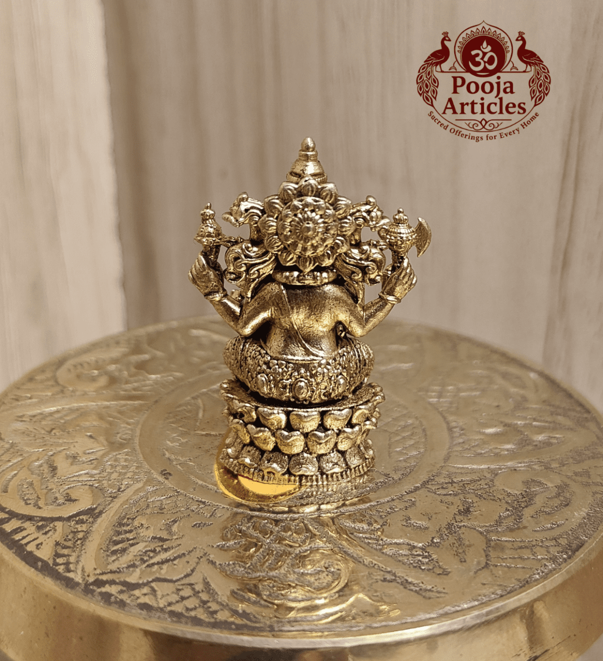 Buy Panchaloha Ganesha Idol 25g, 1.5" – Sacred Brass Panjalogam Ganesh Statue for Home Temple