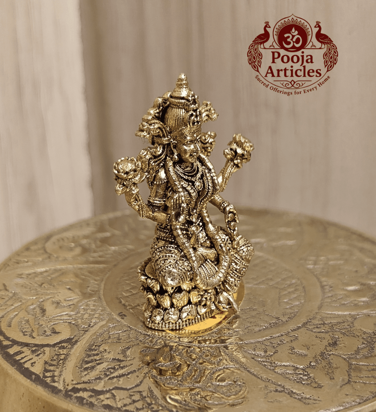 Buy Panchaloha lakshmi Idol 30g, 1.5" – Sacred Brass Panjalogam Lakshmi Statue for Wealth