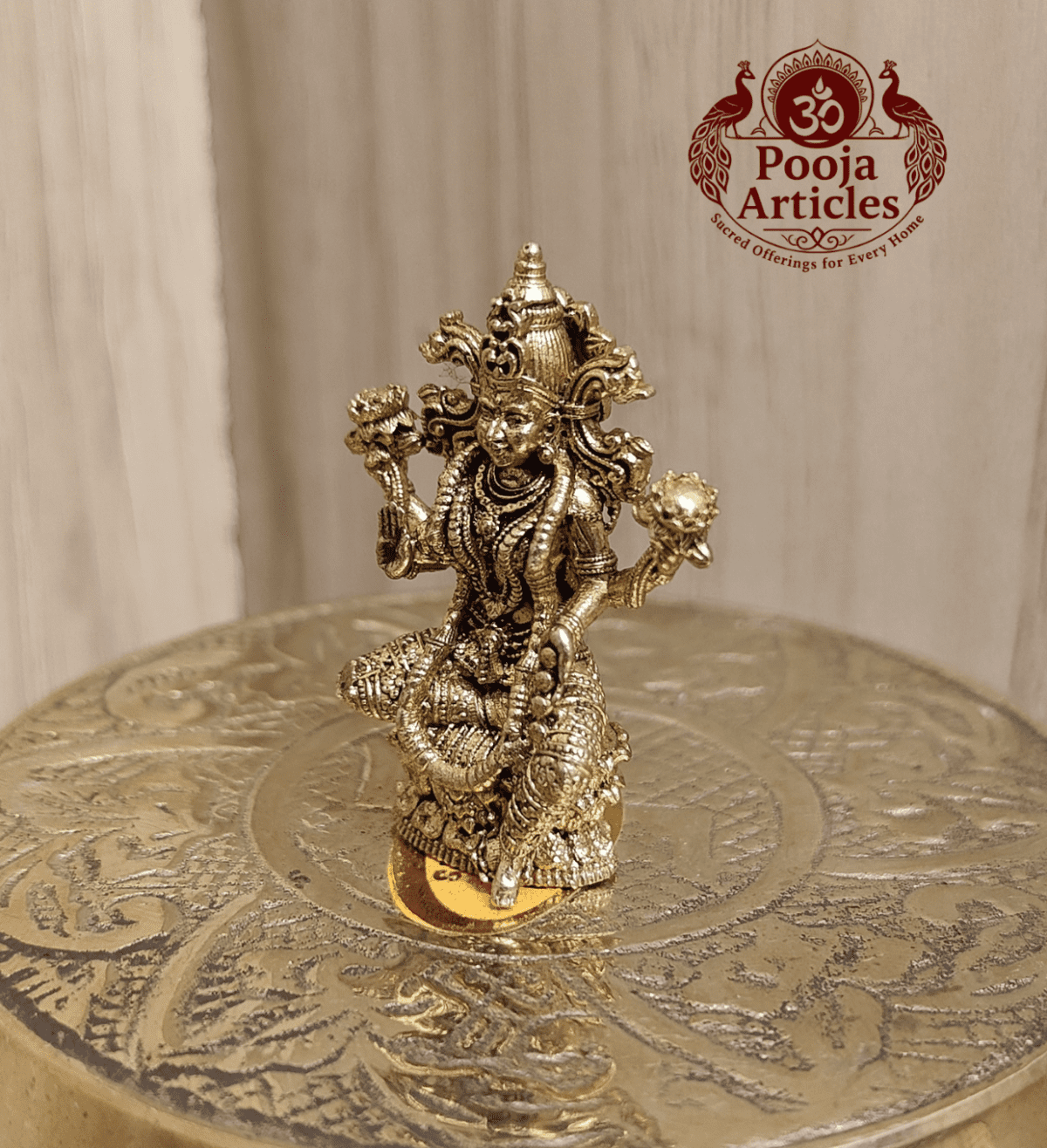Buy Panchaloha lakshmi Idol 30g, 1.5" – Sacred Brass Panjalogam Lakshmi Statue for Wealth