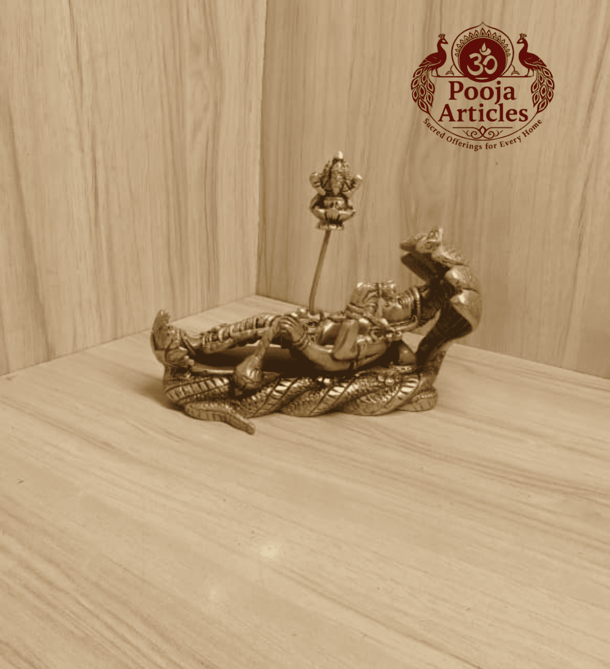 Buy Brass Padmanabha Swamy Statue 1.9Kg, 5.2" – Premium Brass Vishnu Reclining Idol for Home & Spiritual Decor