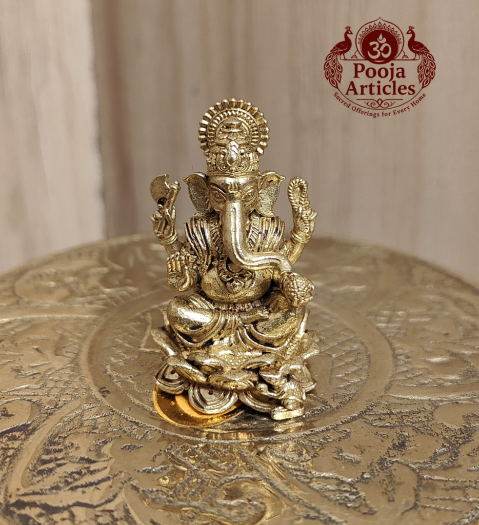 Buy Panjalogam Ganesha Statue 20g, 1.2" – Sacred Panjalogam Ganesha Idol for Home Temple