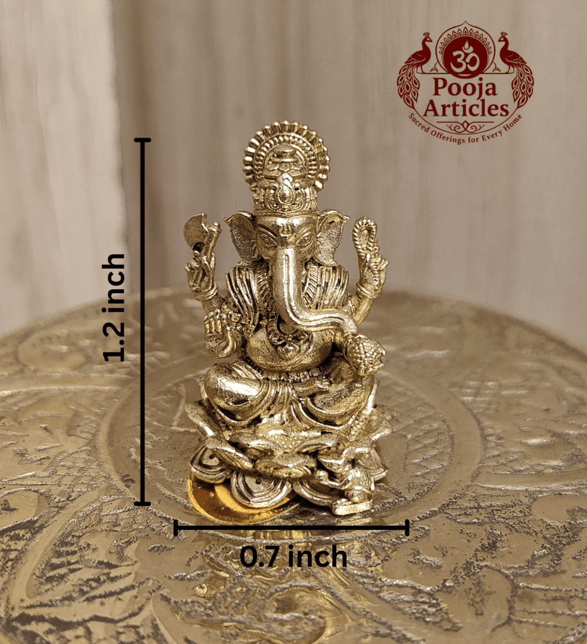 Buy Panjalogam Ganesha Statue 20g, 1.2" – Sacred Panjalogam Ganesha Idol for Home Temple