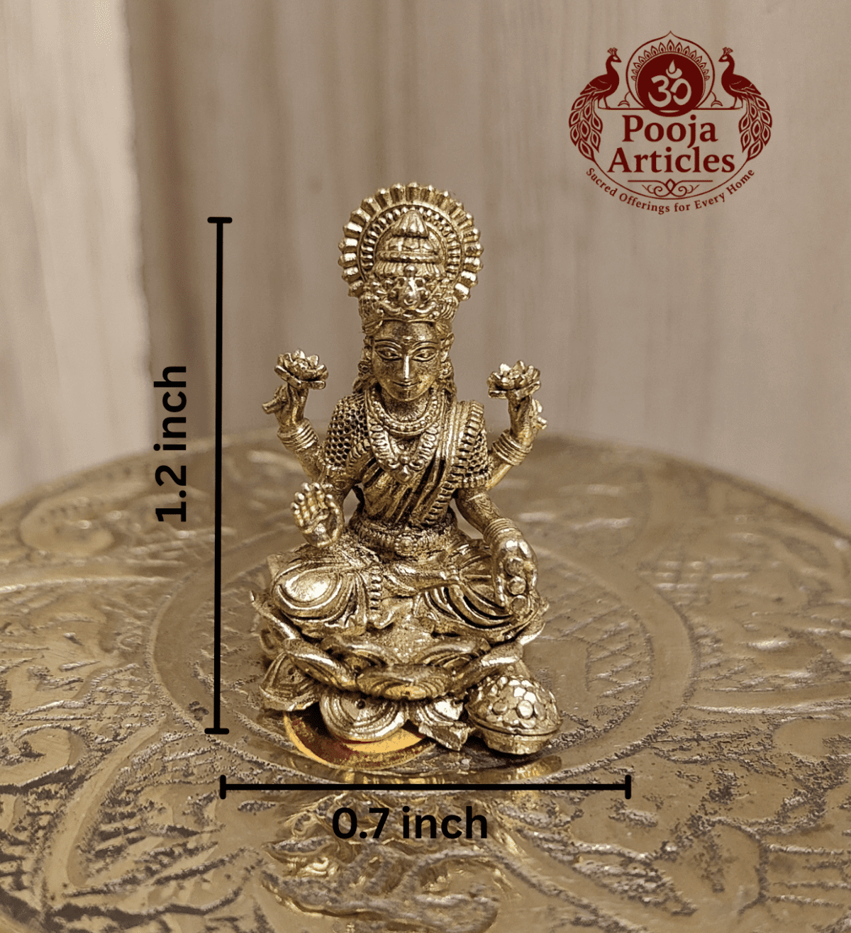 Buy Panchaloha Lakshmi Idol 25g, 1.2" – Pure Panjalogam Lakshmi Statue for Wealth