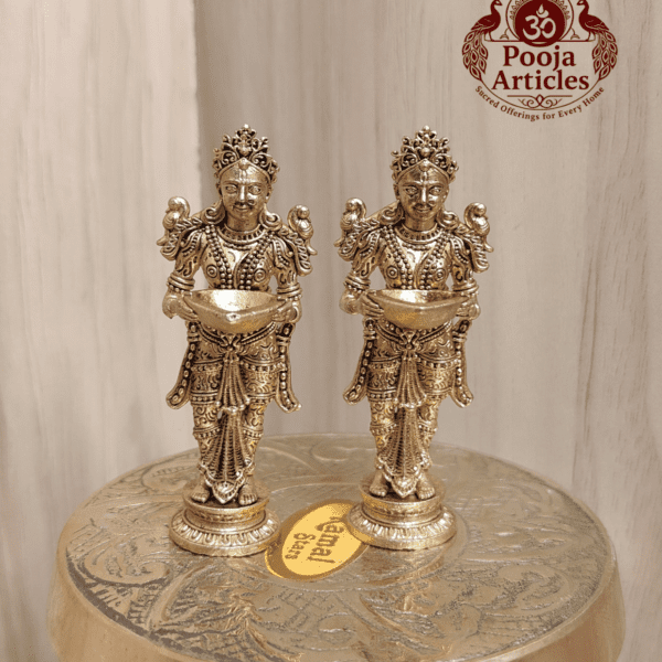 Buy Panchaloha Paavai Vilakku 60g, 2.2" – Divine Panjalogam Paavai Vilakku Statue for Home Pooja