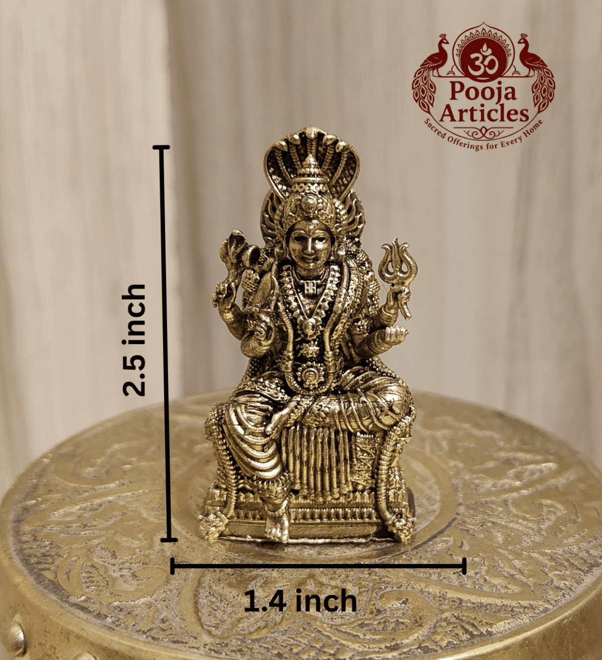 Buy Premium Brass Mariamman Statue 70g, 2.5" - Divine Goddess Mariamman Idol for Home Pooja