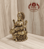 Buy Premium Brass Saraswati Idol 480g, 5" – Pure Brass Saraswati Statue for Home Temple & Wisdom