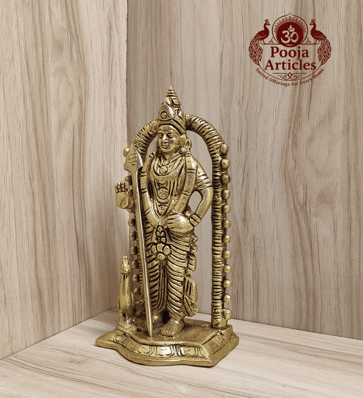 Buy Malaysia Murugan Brass Idol 1.2Kg, 7" – Divine Brass Murugan Idol for Home Temple & Pooja