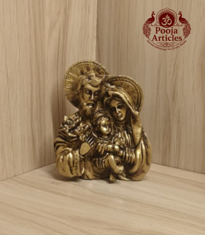 Buy Brass Jesus Family Statue 1.2kg, 4.5" – Holy Family Brass Statue for Home Blessings & Christian Decor