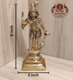 Buy Brass Karuppasamy Statue 560 g, 6" – Handcrafted Karuppasamy Brass Idol for Protection, Vastu & Divine Strength