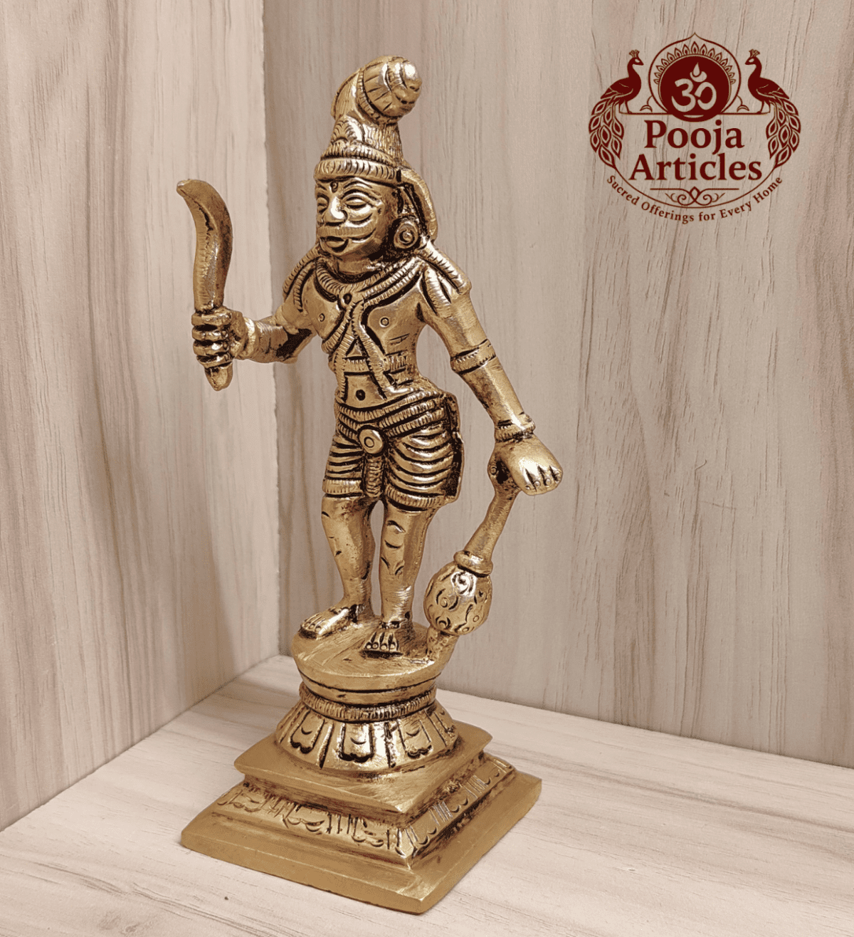 Buy Brass Karuppasamy Statue 560 g, 6" – Handcrafted Karuppasamy Brass Idol for Protection, Vastu & Divine Strength