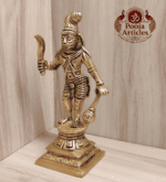 Buy Brass Karuppasamy Statue 560 g, 6" – Handcrafted Karuppasamy Brass Idol for Protection, Vastu & Divine Strength