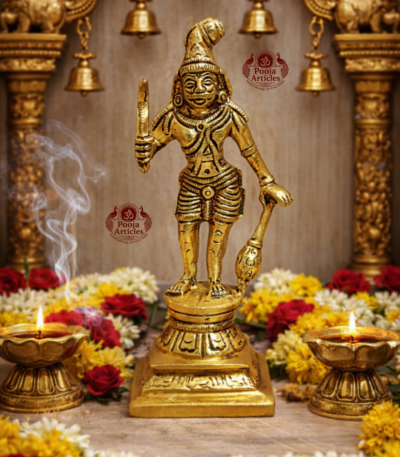 Buy Brass Karuppasamy Statue 560 g, 6" – Handcrafted Karuppasamy Brass Idol for Protection, Vastu & Divine Strength