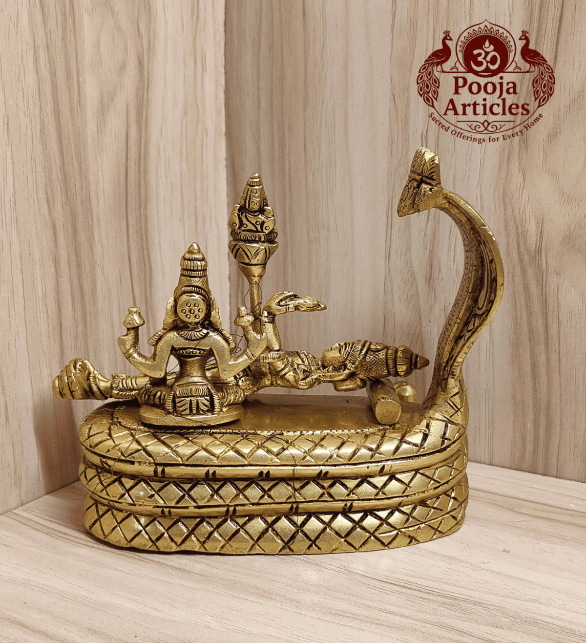 Buy Brass Lord Padmanabhaswamy Statue 1.620 g, 5.5" – Vishnu Idol for Home Pooja & Divine Blessings