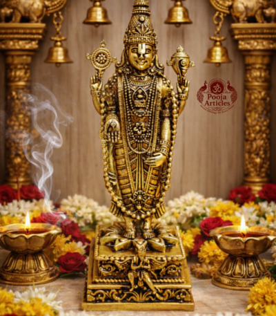 Buy Brass Lord Tirupati Balaji Idol 480 g, 7.7"– Premium Tirupati Balaji Brass Statue for Home Pooja & Vastu