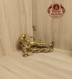 Buy Brass Padmanabha Swamy Statue 1.9Kg, 5.2" – Premium Brass Vishnu Reclining Idol for Home & Spiritual Decor 5 Buy Brass Padmanabha Swamy Statue 1.9Kg, 5.2" – Premium Brass Vishnu Reclining Idol for Home & Spiritual Decor