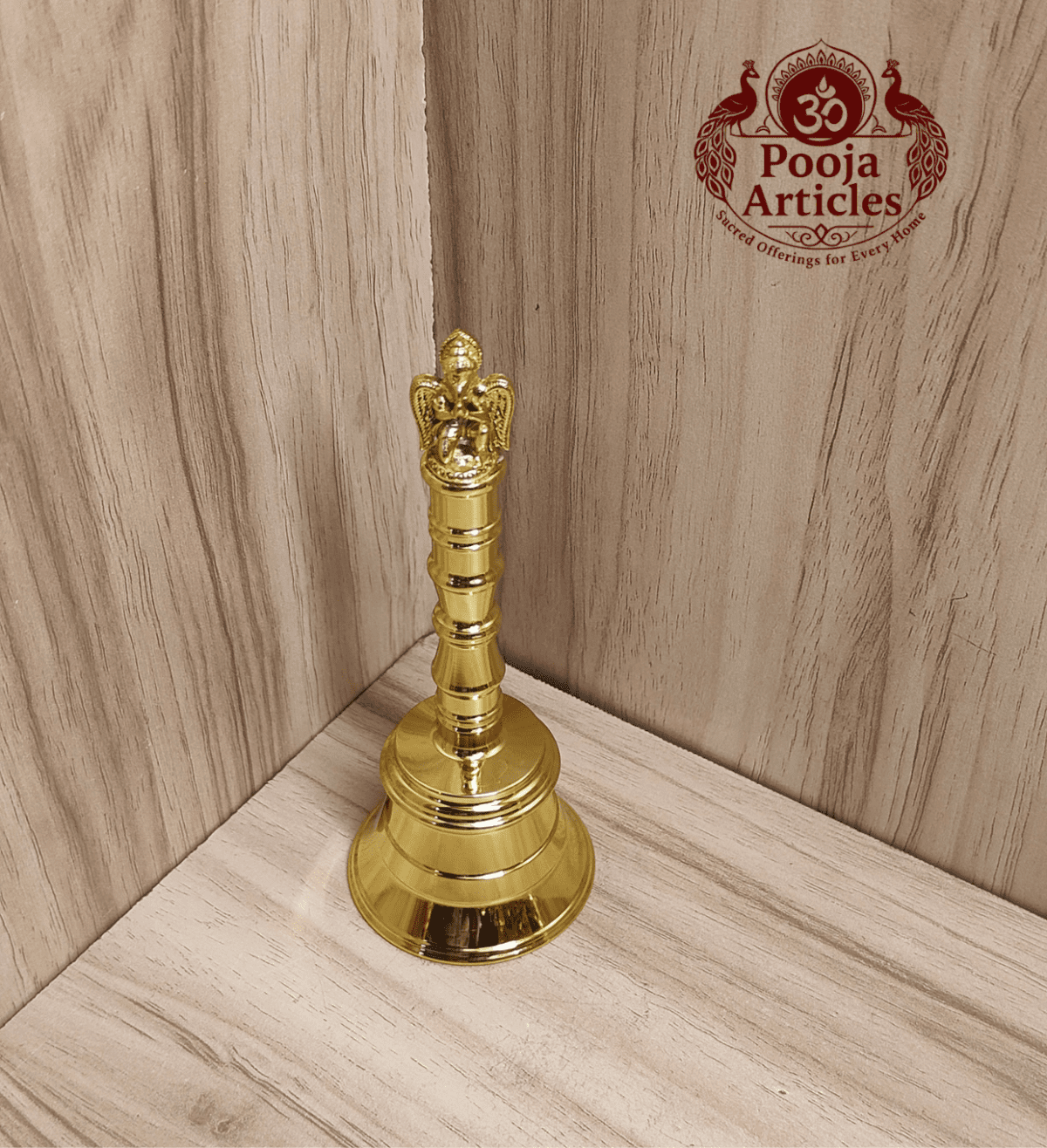 Buy Brass Pooja Bell With Garuda 150g, 4.6" – Premium Brass Temple Bell for Daily Hindu Worship