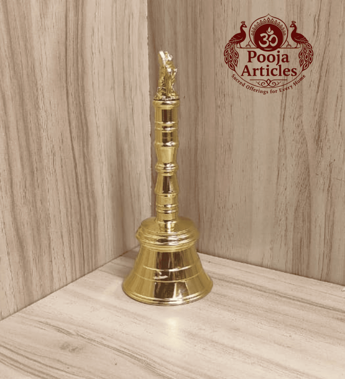 Buy Brass Pooja Bell With Garuda 150g, 4.6" – Premium Brass Temple Bell for Daily Hindu Worship