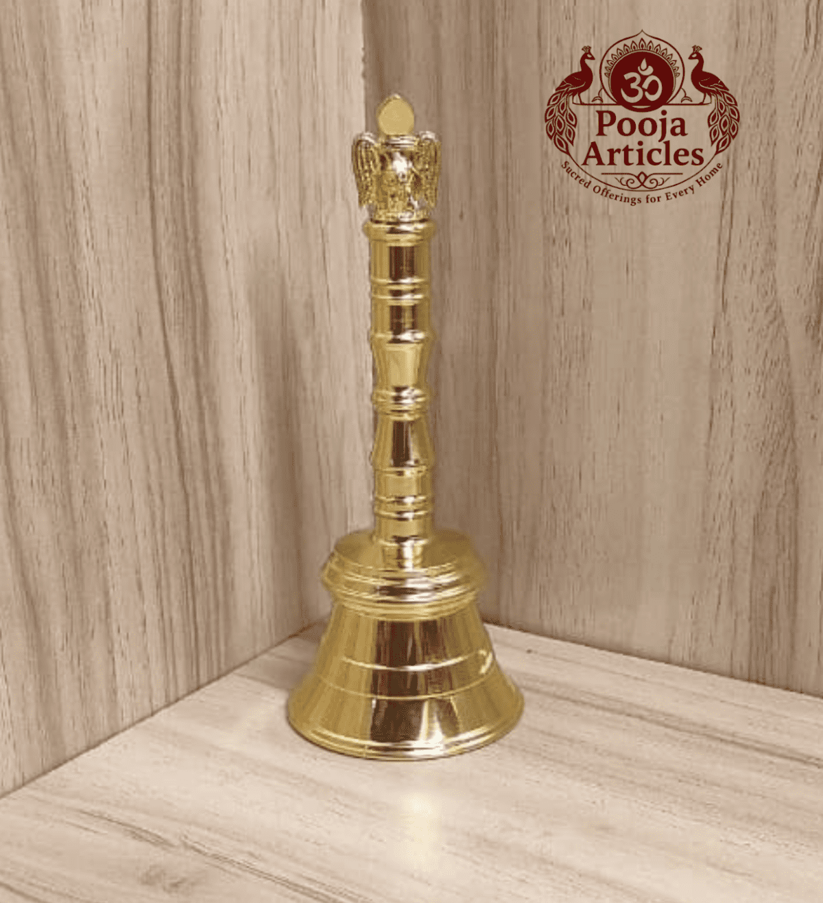 Buy Brass Pooja Bell With Garuda 150g, 4.6" – Premium Brass Temple Bell for Daily Hindu Worship