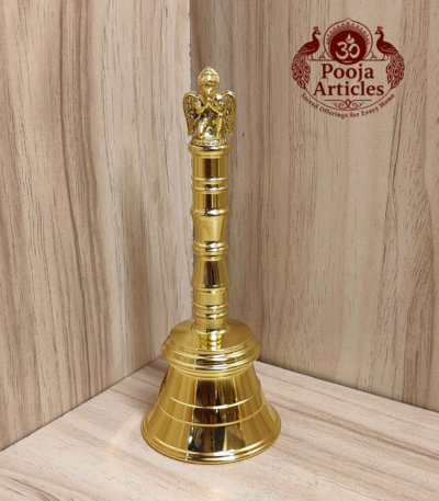 Buy Brass Pooja Bell With Garuda 150g, 4.6" – Premium Brass Temple Bell for Daily Hindu Worship