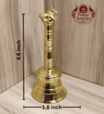 Buy Brass Pooja Bell with Nandi 150g, 4.6" | Premium Brass Temple Bell for Shiva Worship