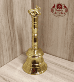 Buy Brass Pooja Bell with Nandi 150g, 4.6" | Premium Brass Temple Bell for Shiva Worship