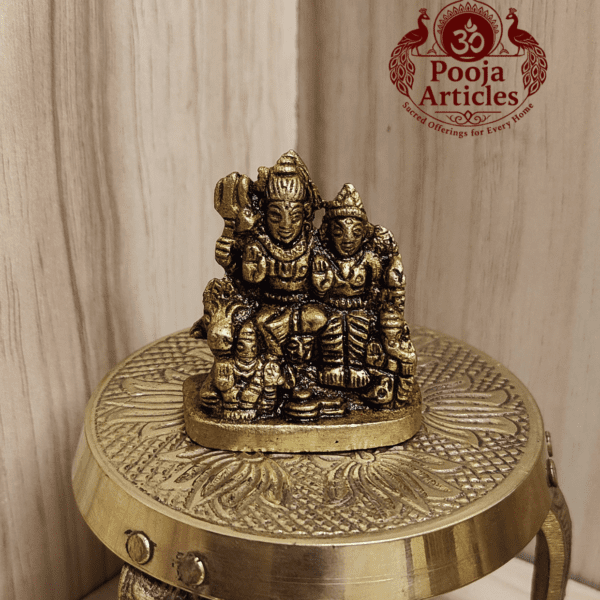 Buy Brass Shiva Family Statue 90g, 1.6" – Premium Brass Shiva Family Idol for Home Pooja